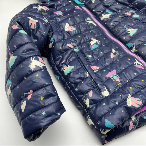 Cat & Jack Unicorn Puffer Coat Toddler Girls 2T - Picture 5 of 13